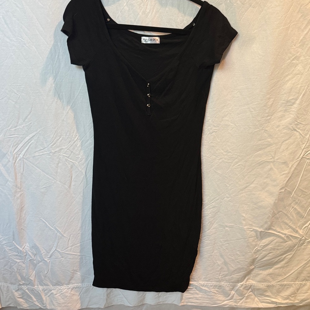 Casual Black Midi Dress